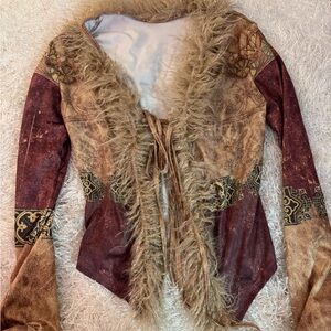Stylish Faux Fur Trimmed Jacket